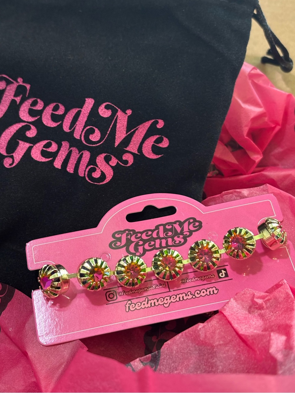 Feed Me Gems Baby Volcano Blooms Slider Bracelet NWT